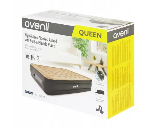 გასაბერი ლეიბი ელექტრო ტუმბოთი Avenli 24042EU 203x157x47სმ