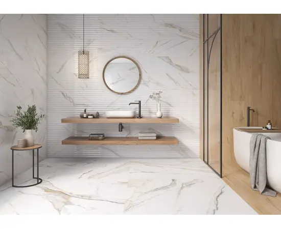 Tile HALKON CERAMICAS S.A. 30X90 PB VOGUE FLUTED ORO BRI R PRI