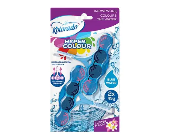 ტუალეტის ბლოკი Hyper Colour 2x45 გ,ლურჯი, ყვავილობა