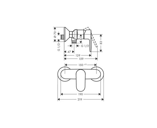 საშხაპე შემრევი Hansgrohe 71640000