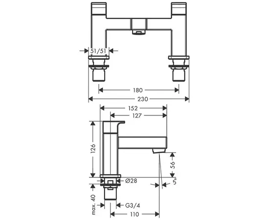 აბაზანის შემრევი Hansgrohe 71450000