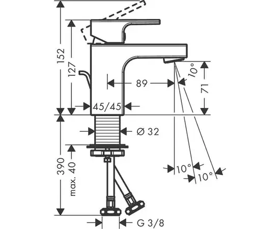 ხელსაბნის შემრევი Hansgrohe 71560670