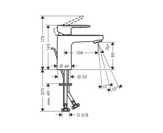ხელსაბნის შემრევი Hansgrohe 71551670