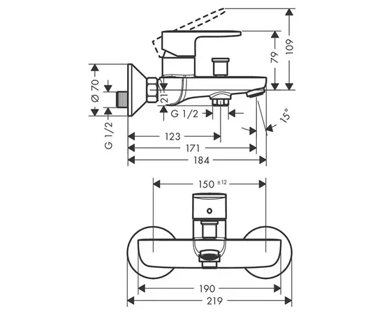 აბაზანის შემრევი Hansgrohe 71440000
