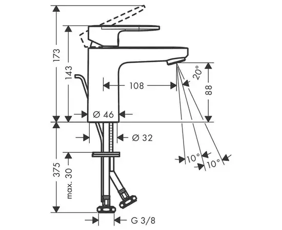 ხელსაბნის შემრევი Hansgrohe 71551000