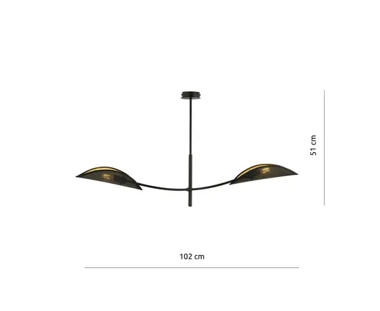 Люстра EMIBIG LOTUS 2 E14 2x MAX 40W черный золото