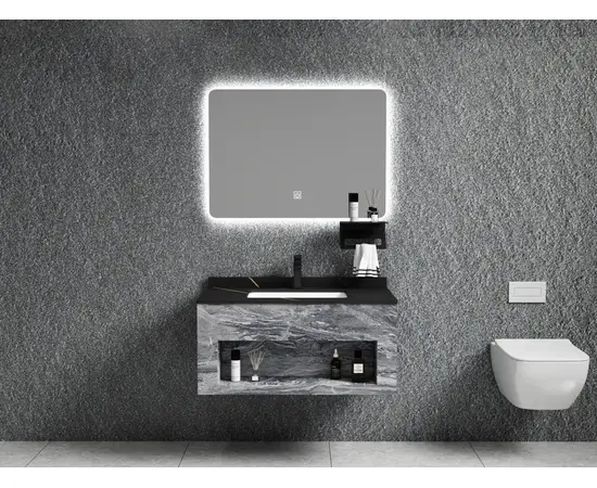 Bathroom Furniture Set with Mirror Layla Stainless Steel FYB001-80 SW01