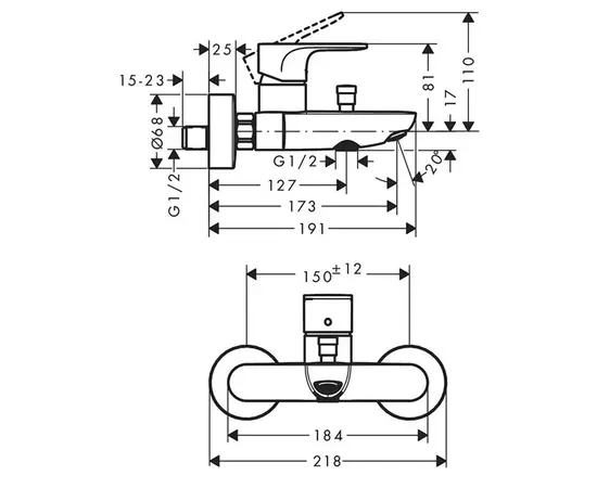 აბაზანის შემრევი Hansgrohe 72440000