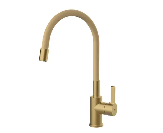 Kitchen faucet with silicone spout Rubineta FLEXY-33 (GD)