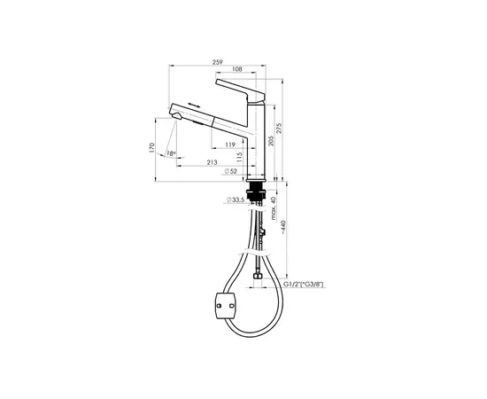 Kitchen faucet with pull-out spout Rubineta Bruno-21 PO