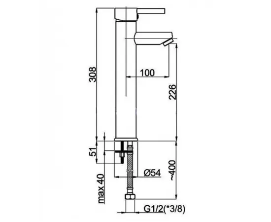 შემრევი ხელსაბნის მაღალი Rubineta ULTRA-18/D (N)