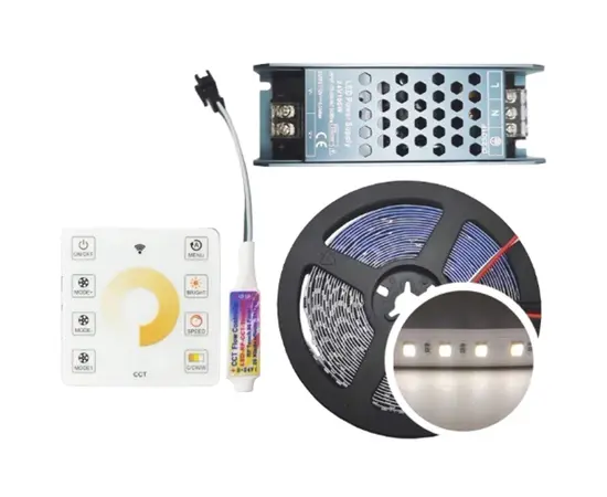 ლენტი LED guoye-120 10m 100W 24V CCT 3000K~6000K თეთრი
