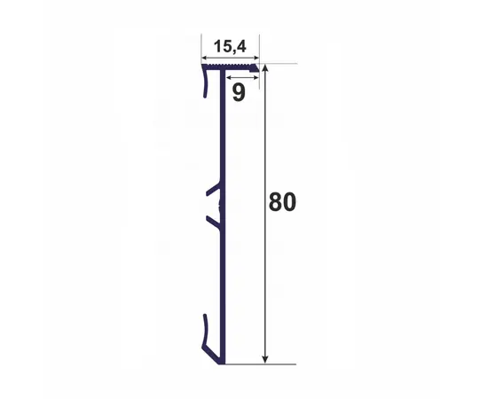 Плинтус алюминиевый PROFIL CENTER Best Deal 15.3x80x2500 мм MDF вставка 80 мм серебро