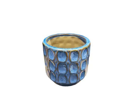 Pot ceramic Mega Collections Viva Cylinder Blue D8H7.5