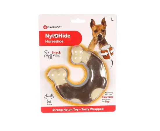 Игрушка кость для собаки Flamingo с ароматом курицы HORSESHOE 12см