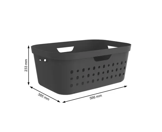 Linen basket Rotho Jona 39l black