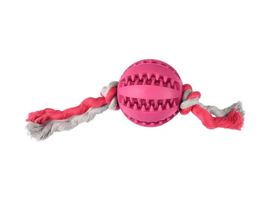 Игрушка для собак Flamingo BALL WITH ROPE 7см