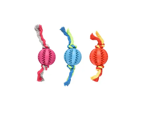 Игрушка для собак Flamingo BALL WITH ROPE 7см