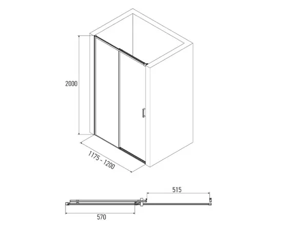 კარი გასაწევი  Alex Baitler AB64B120 120×200 cm დაბურული