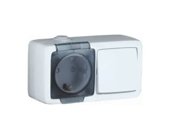 Switch with socket HEGEL BA16-211 white
