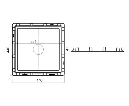 ლიუკი პლასტიკის კვადრატული  Torun Plastik 40x40 cm