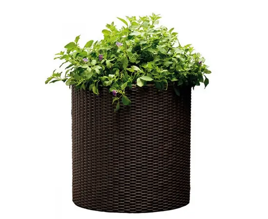 ყვავილის ქოთანი Keter Cylinder Planter Medium Brown 36x36x37.3 სმ