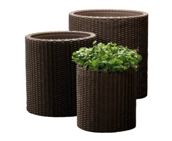 ყვავილის ქოთანი Keter Cylinder Planter Medium Brown 36x36x37.3 სმ