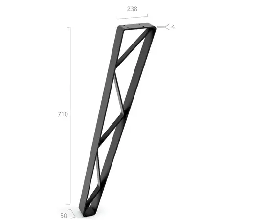 Table leg REI 2-904.710.18P black 710 mm