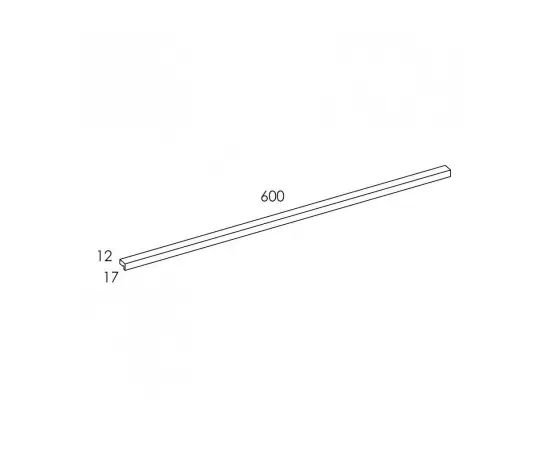 ავეჯის სახელური  Elita CHROME 60 KWADRO PLUS 1 PC. (L-600/R-576)