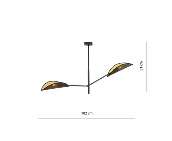 Люстра EMIBIG VENE 2 E14 2x MAX 40W черный золото