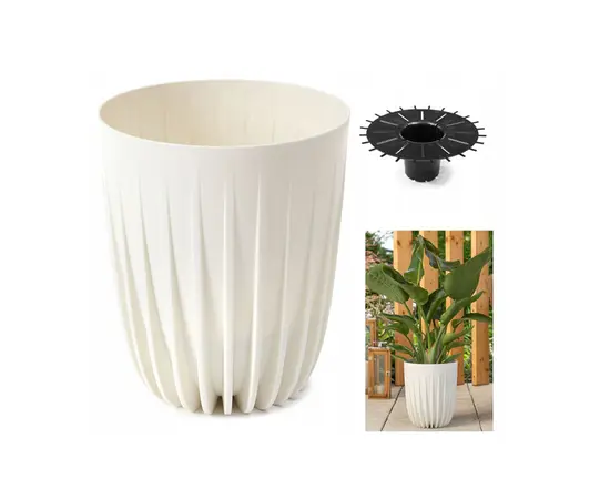Горшок цветочный Lamela MIRA 390 recycled planter - cream