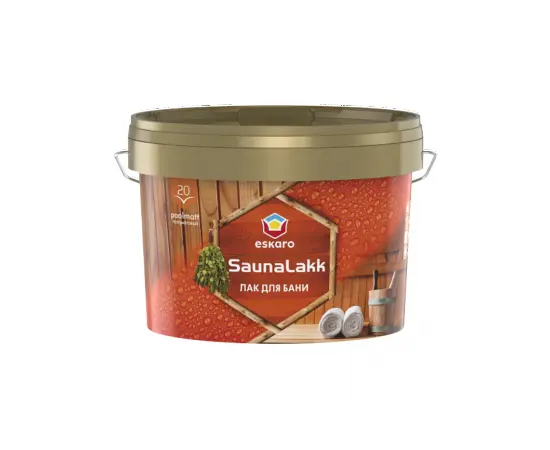 Water-soluble semi-matt varnish for bath Eskaro SaunaLakk 2.4 l