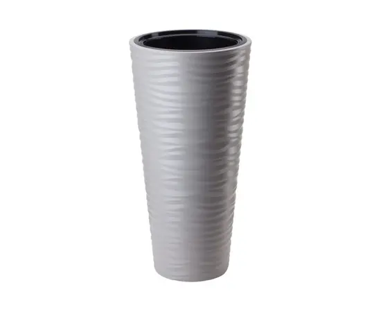 პლასტმასის ქოთანი ყვავილებისთვის FORM PLASTIC Sahara Dunes Slim raund 2790-055 Ø35 ღია ნაცრისფერი