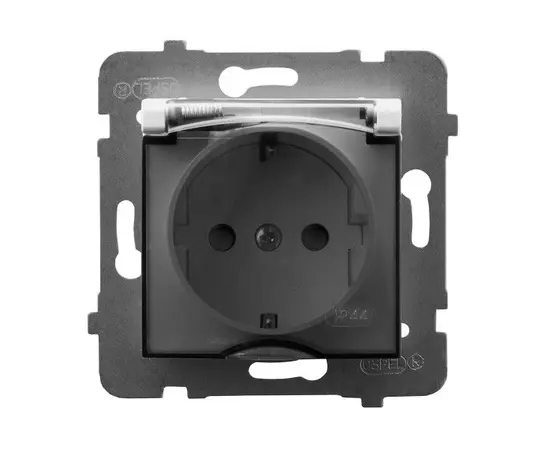 Розетка с заземлением и крышкой без рамки Ospel Aria GPH-1US/m/00/d 1 местная IP44 белая
