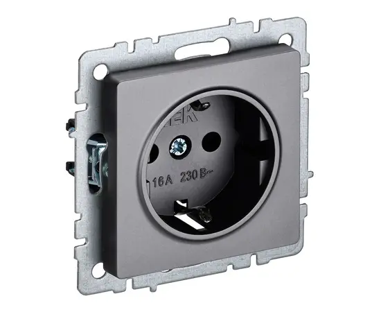 Socket IEK BRITE 16A RS11-1-0-BrS with grounding without frame