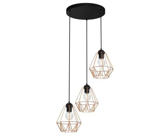 Suspension LUMINEX 3 Bergen plate 300 E27 3x MAX 60W black copper 621