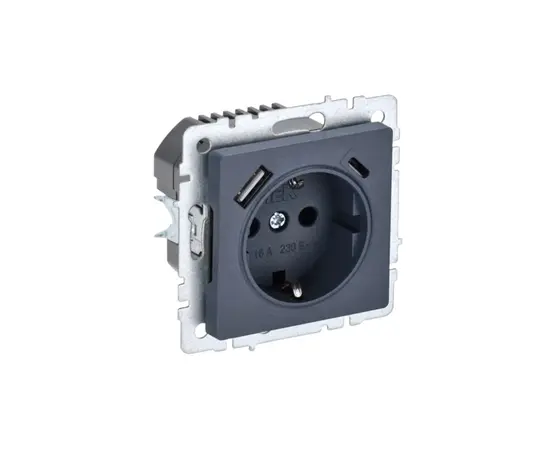 Socket IEK BRITE 1 16A USB-A C Ryush11-1-BrM without frame