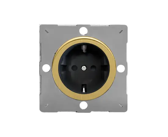 როზეტი Varilight EG5FBB Schuko დამიწებით მქრქალი თითბერი