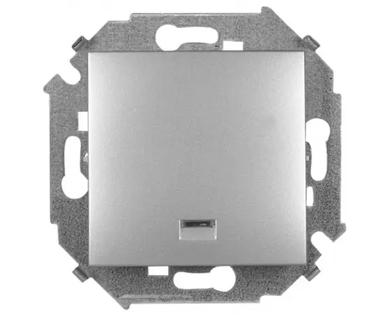 Switch without frame Simon 15 1591104-033 1 key with illumination aluminum