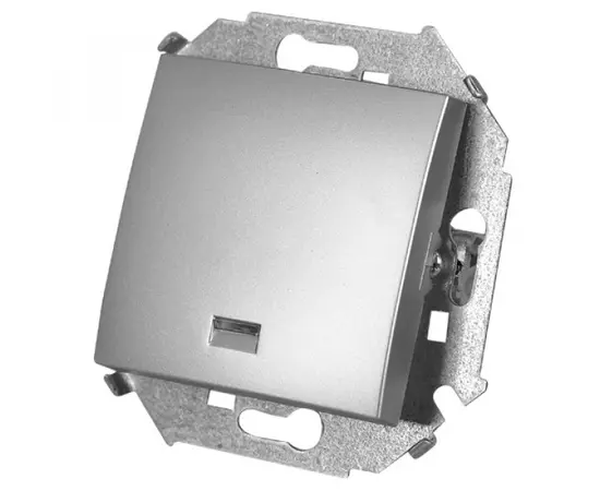 Switch without frame Simon 15 1591104-033 1 key with illumination aluminum