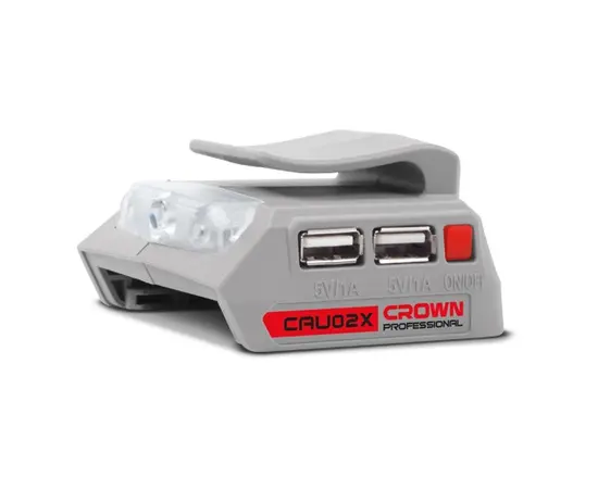 დამტენი მოწყობილობა Crown CAU02X-USB 20V