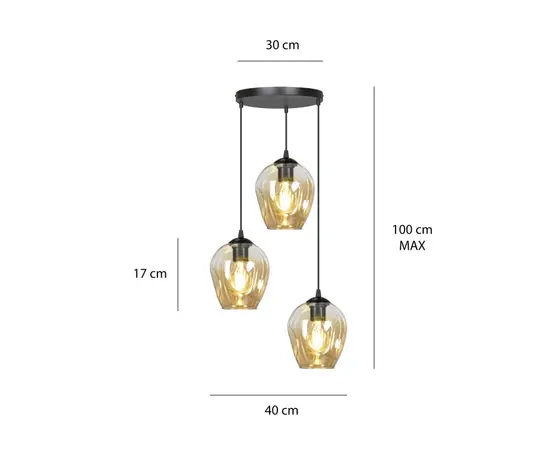 Hanger EMIBIG Istar Premium 3 E27 3x MAX 60W black honey