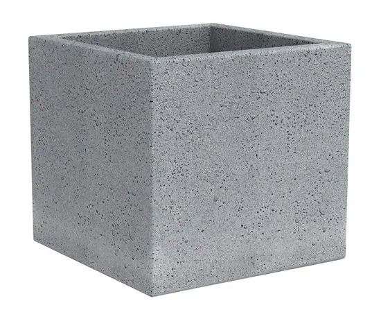Plastic flower pot Scheurich 240/30 C-CUBE STONY GREY