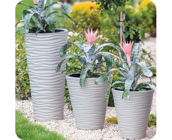 Plastic flower pot FORM PLASTIC Sahara Dunes round 2722-055 Ø40 light grey