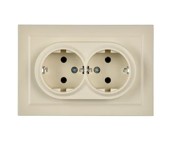 როზეტი IEK RS12-3-BrKr 2 BRITE 16A ბეჟი