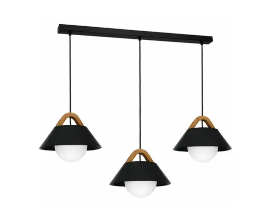 Pendant LUMINEX 1 Funda E27 3x MAX 60W black wood 3509
