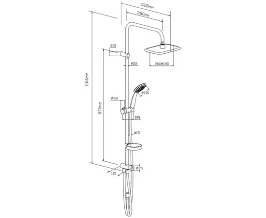 Shower system DAMIXA RedBlu Palace Evo 974200063