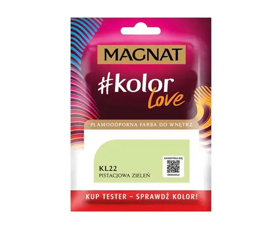 Краска-тест интерьерная Magnat Kolor Love 25 мл KL22 фисташково-зеленая