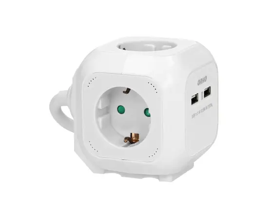 დამაგრძელებელი კუბი ORNO 4х1.4მ 2 USB-А Schuko თეთრი