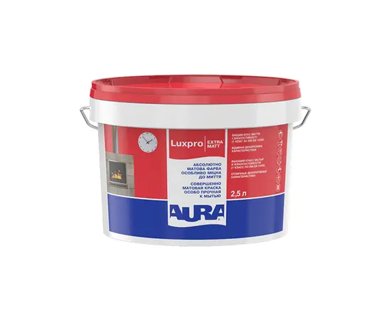 Краска для гладкой очистки стен и потолков AURA Lux Pro Extramatt 2,5 л